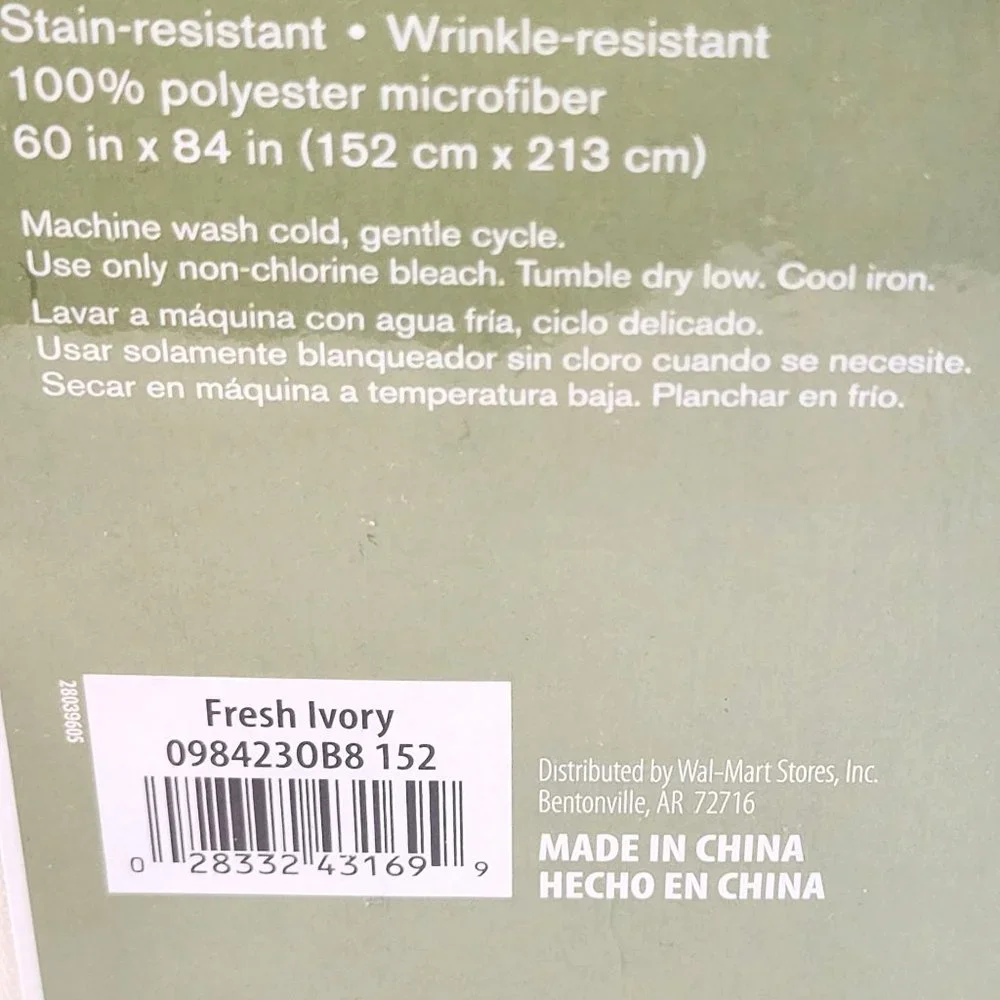 Canopy‎ Ivory 60x84 Rectangle Tablecloth Stain & Wrinkle Resistant